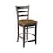 International Concepts Emily CounterHeight Stool, 24" Seat Height, Hickory/Washed Coal S45-6172 - alternate 7